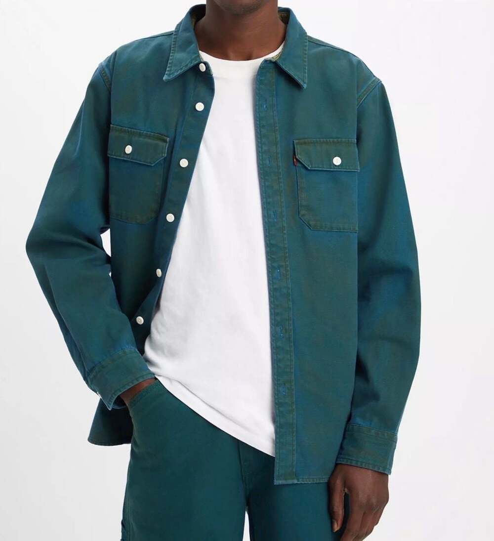 Levi's Classic Worker Overshirt in Green Garment Dye